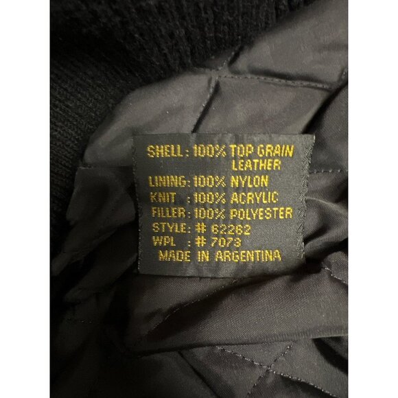 Porsha Black Leather Biker Vest Bomber Men's Size 42 Pockets - Picture 9 of 9